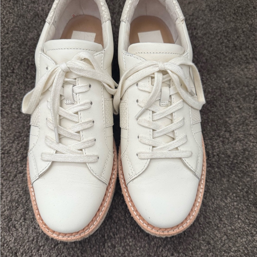 Dolce Vita Cream Leather Sneakers for Women